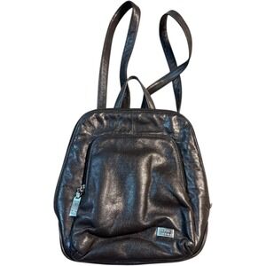 Pelle Studio‎ Wilsons Leather Small Backpack Dark Brown 10x9.5 Zip Pockets